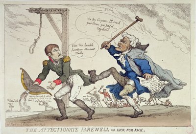 The Affectionate Farewell or, Kick for Kick by Thomas Rowlandson